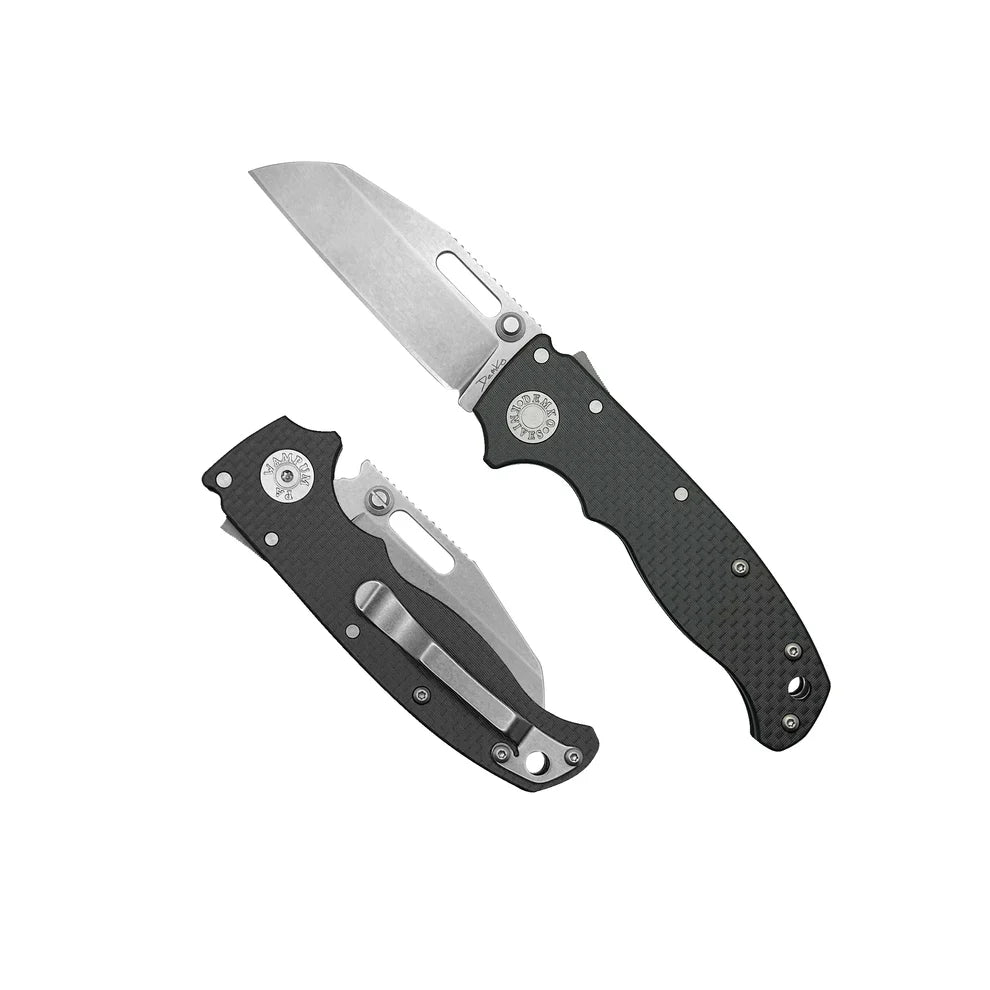 Andrew Demko AD20.5 Shark Lock Folding Knife 3" CPM - 20CV Shark Foot Blade, Carbon Fiber Handles - 205 - 20CV - CARBON - SF - SRK KNIVES AND SPORTS INC