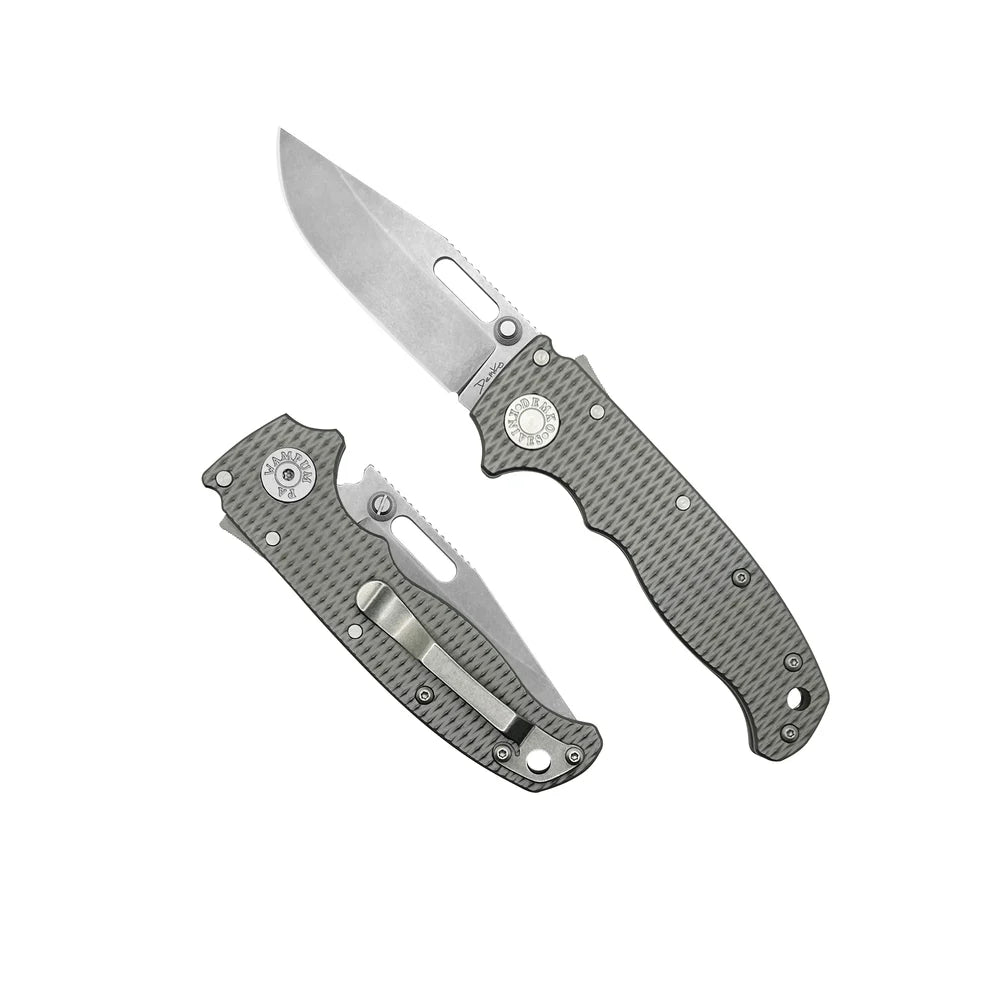 Andrew Demko AD20.5 Shark Lock Folding Knife 3.2" CPM - 3V Clip Point Blade, Milled TI Handles - 205 - 3V - Milled TI - CP - SRK KNIVES AND SPORTS INC