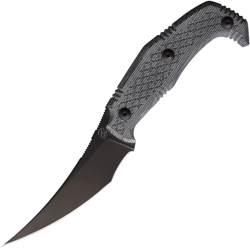 BASTINELLI CREATIONS BAS260 YUMMY M390 STEEL DLC COATED BLACK CANVAS MICARTA HANDLE FIXED BLADE KNIFE W/SHEATH. - SRK KNIVES AND SPORTS INC