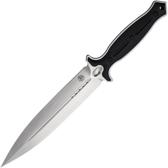 BEGG KNIVES BG031 FILOSE DAGGER AUS - 10A STEEL BLACK NYLON HANDLE SATIN FIXED BL;ADE KNIFE W/SHEATH. - S&R KNIVES INC