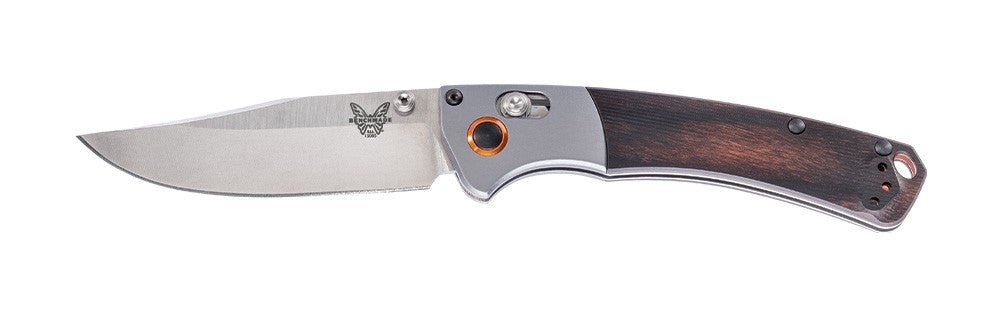 BENCHMADE 15085 - 2 MINI CROOKED RIVER 15085 - 2 – CPM® S30V® SATIN BLADE, STABILIZED WOOD HANDLE, AXIS LOCK, MADE IN USA - S&R KNIVES INC