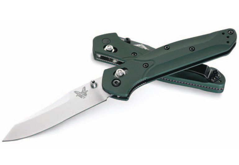 BENCHMADE 940 OSBORNE – CPM® S30V® SATIN BLADE, GREEN ANODIZED ALUMINUM HANDLE, AXIS LOCK, MADE IN USA - S&R KNIVES INC