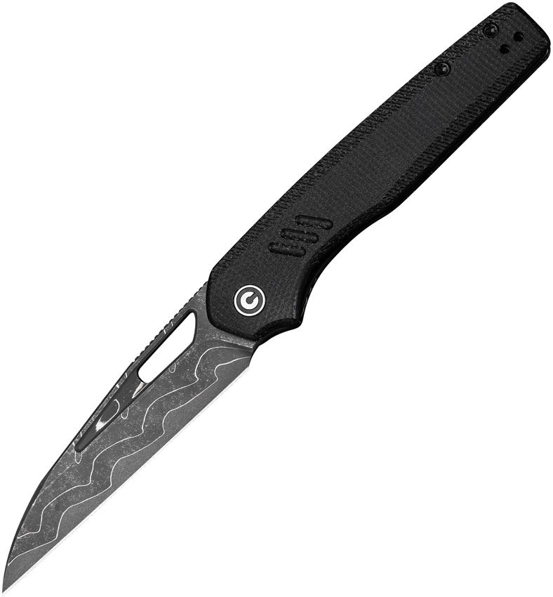 CIVIVI C24062BDS1 C24062B - DS1 GUILE DAMASCUS STEEL BLACK CANVAS MICARTA HANDLE FOLDING KNIFE. - SRK KNIVES AND SPORTS INC