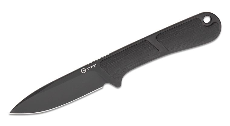 CIVIVI CIVC230101 MINI ELEMENTUM BLACK G10 HANDLE NITRO - V STEEL FIXED BLADE KNIFE W/SHEATH - S&R KNIVES INC