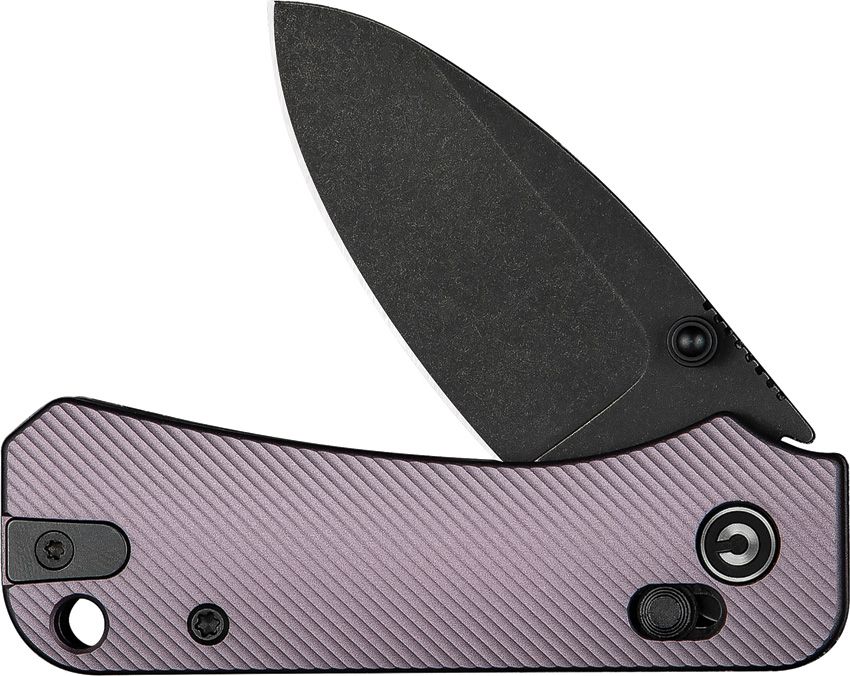 CIVIVI Knives C23074 - 2 Ben Petersen Baby Banter 2 Crossbar Lock Folding Knife 2.34" Nitro - V Black Stonewashed Blade, Purple Machined Aluminum Handles - SRK KNIVES AND SPORTS INC