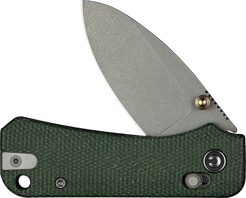 CIVIVI Knives C23074 - 3 Ben Petersen Baby Banter 2 Crossbar Lock Folding Knife 2.34" Nitro - V Stonewashed Blade, Green Canvas Micarta Handles - SRK KNIVES AND SPORTS INC