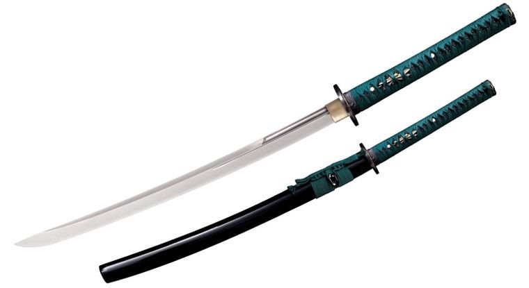 COLD STEEL 88DWK DRAGONFLY LONG HANDLE 1060 CARBON STEEL WAKIZASHI SAMURAI SWORD. - S&R KNIVES INC
