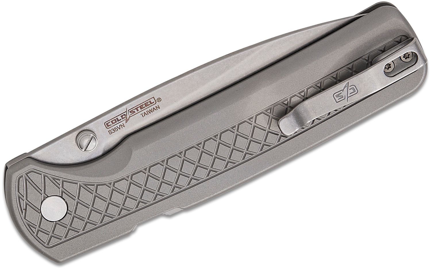 Cold Steel FM - 1 Full Metal Atlas Folding Knife 3.5" CPM - S35VN Satin Drop Point Blade, Gray Titanium Handles - CS - FL - 35FMA - SA - SRK KNIVES AND SPORTS INC