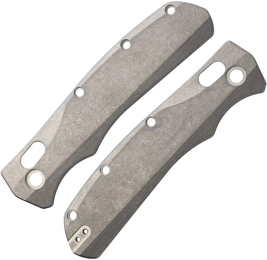 FLYTANIUM FLY1300S TI STONEWASH FINISH TI CONSTURTED HADLE SCALES FOR HOGUE DEKA FOLDING KNIFE. - SRK KNIVES AND SPORTS INC