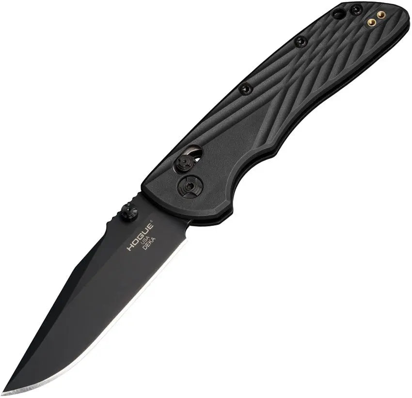 HOGUE HO24376 DEKA ABLE LOCK BLACK CERAKOTE CPM MAGNACUT STEEL BLACK POLYMER CLIP POINT FOLDING KNIFE. - SRK KNIVES AND SPORTS INC