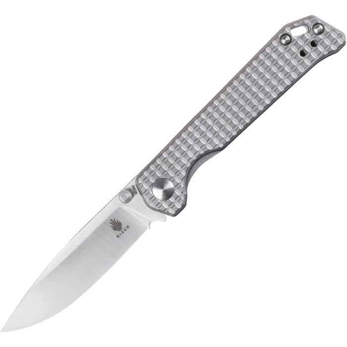 KIZER KI3458RA2 MINI BEGLEITER LINERLOCK M390 STEEL SCULPTED TI HANDLE FOLDING KNIFE. - SRK KNIVES AND SPORTS INC