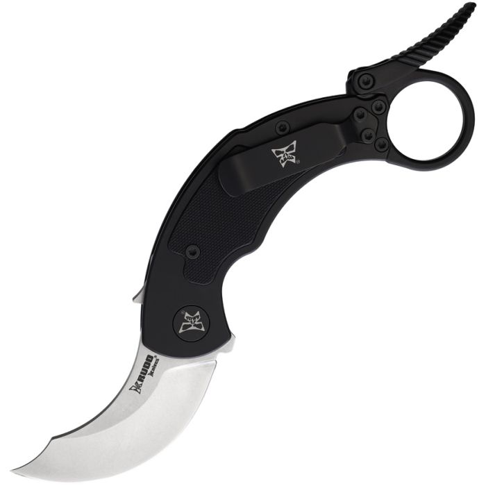 KRUDO KNIVES SNAG SNG088 9CR18MOV STEEL BLACK G10 INLAY STONEWASH FINISH FOLDING KNIFE. - SRK KNIVES AND SPORTS INC