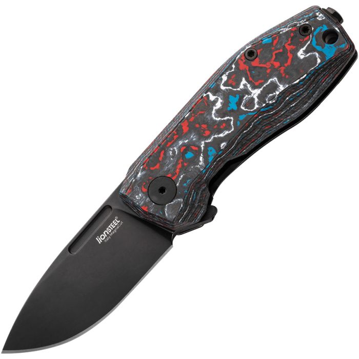 LION STEEL LSTNA01NB NANO FRAMELOCK NEBULA CPM - MAHNACUT CFTI HANDLE FOLDING KNIFE. - S&R KNIVES INC