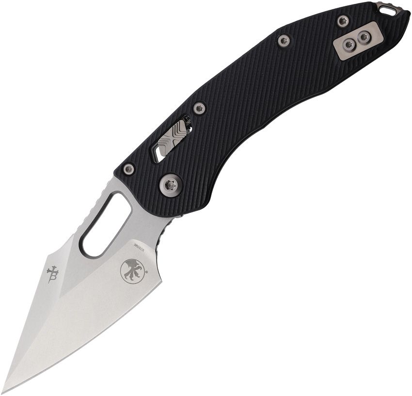 MICROTECH MCT15978 169RL - 10 - FLGTBK STITCH M390MK STEEL STONEWASH FINISH BLACK G10 HANDLE FOLDING KNIFE. - S&R KNIVES INC