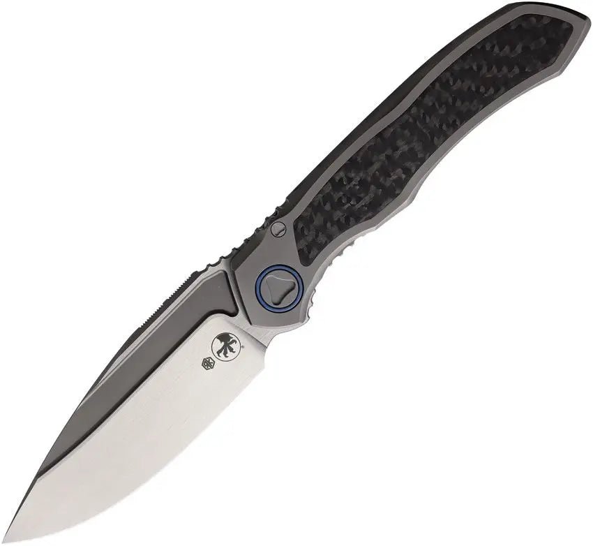MICROTECH MCT190C4CFITI ANAX TI FRAMELOCK M390 STEEL BEAD BLAST TWO TONE FINISH FOLDING KNIFE. - SRK KNIVES AND SPORTS INC