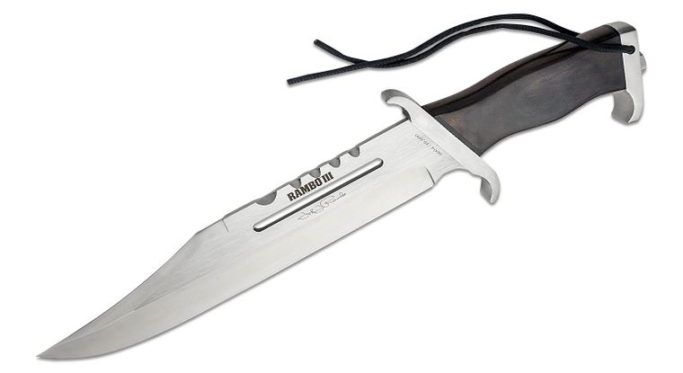 RAMBO RB9425 RAMBO III JOHN RAMBO SIGNATURE OFFICIALLY LICENSED FIXED BLADE KNIFE W/SHEATH - SRK KNIVES AND SPORTS INC