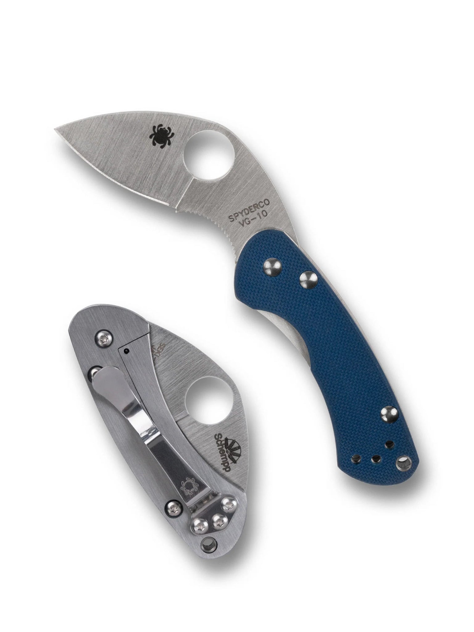 Spyderco Balance Sprint Run Frame Lock Folding Knife 1.98" CPM - SPY27 Satin Plain Blade, Cobalt Blue G10 and Stainless Steel Handles - C141GPCBL - SRK KNIVES AND SPORTS INC