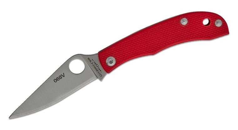SPYDERCO BUG C137GRDP RED G10 – C137GRDP – SANDVIK 12C27 SATIN DROP POINT BLADE, RED G10 HANDLE, SLIPJOINT, MADE IN CHINA - S&R KNIVES INC
