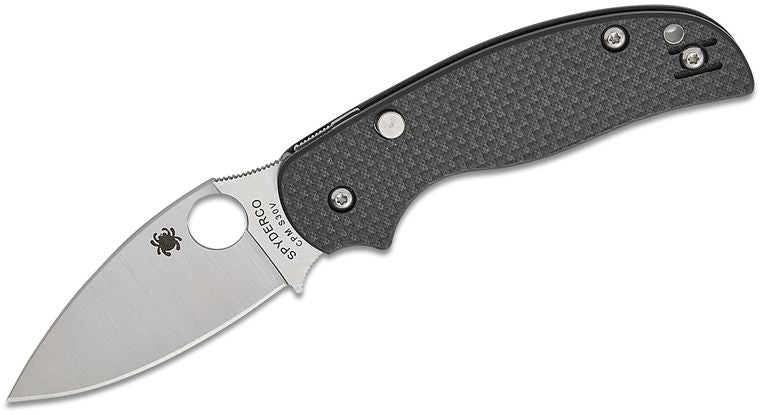 SPYDERCO C123CFBCLP SAGE 6 PUSH LOCK COMPRESSION LOCK CF CPM S30V FOLDING KNIFE. - SRK KNIVES AND SPORTS INC