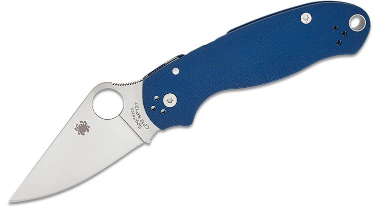 SPYDERCO C223GPCBL PARA 3 COBALT BLUE G10 HANDLE CPM - SPY27 STEEL COMPRESSION FOLDING KNIFE. - SRK KNIVES AND SPORTS INC
