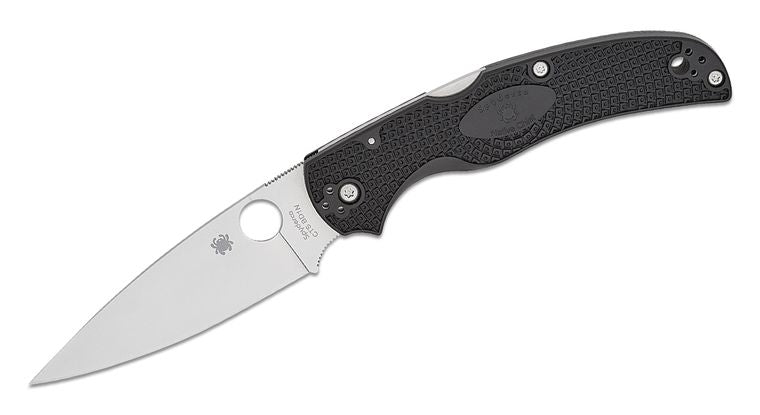 SPYDERCO C244PBK NATIVE CHIEF SATIN LIGHTWEIGHT CTS - BD1N STEEL PLAIN EDGE FOLDING KNIFE. - S&R KNIVES INC