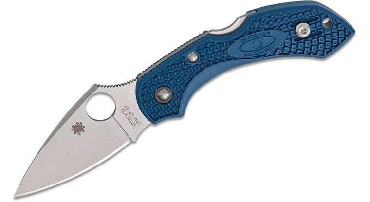 SPYDERCO C28PCBL2 DRAGONFLY 2 COBALT BLUE CPM SPY27 SATIN LOCKBACK FOLDING KNIFE. - SRK KNIVES AND SPORTS INC