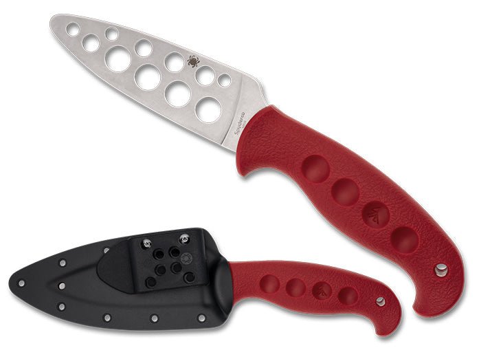 SPYDERCO FB05TRD TEMPERANCE RED FRN 420J2 STEEL TRAINING KNIFE WITH SHEATH - S&R KNIVES INC