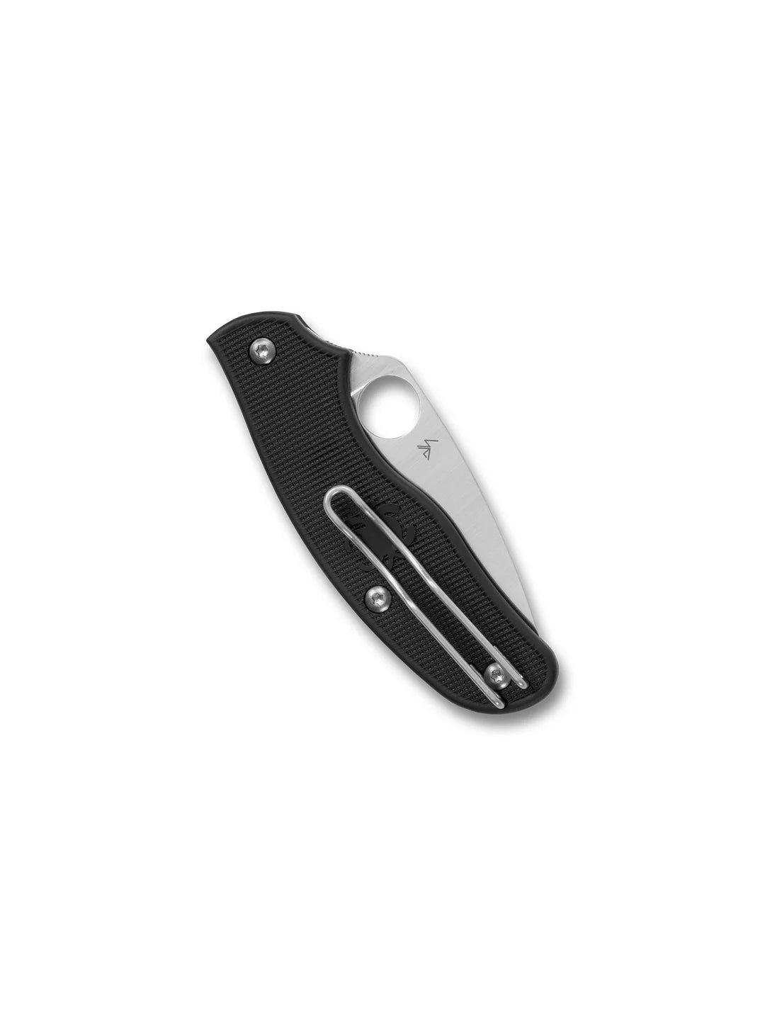 SPYDERCO METROPOLITAN LIGHTWEIGHT SLIPJOINT FOLDING KNIFE 2.68" M398 SATIN LEAF SHAPED BLADE, BLACK FRN HANDLES, REVERSIBLE WIRE CLIP - C213PBK - SRK KNIVES AND SPORTS INC