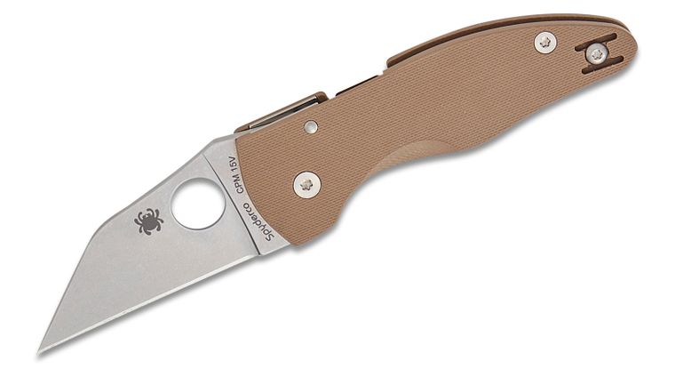 SPYDERCO MICROJIMBO – C264GPBN15V CPM - 15V WHARNCLIFFE BLADE, BROWN G10, COMPRESSION LOCK SPRINT RUN - MADE IN USA - SRK KNIVES AND SPORTS INC