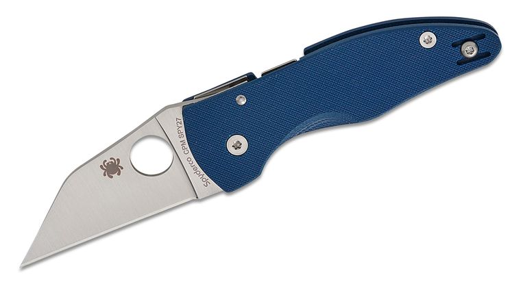 SPYDERCO MICROJIMBO – C264GPCBL CPM - SPY27 WHARNCLIFFE BLADE, COBALT BLUE G10, COMPRESSION LOCK - MADE IN USA - SRK KNIVES AND SPORTS INC