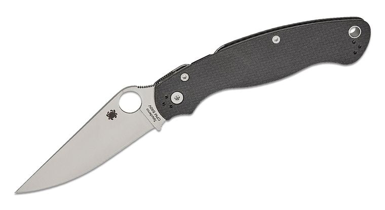 SPYDERCO MILITARY 2 C36CFP2 SPRINT RUN – C36CFP2 – CPM - S90V SATIN CLIP POINT BLADE, BLACK CARBON FIBER HANDLE, COMPRESSION LOCK, MADE IN USA - S&R KNIVES INC