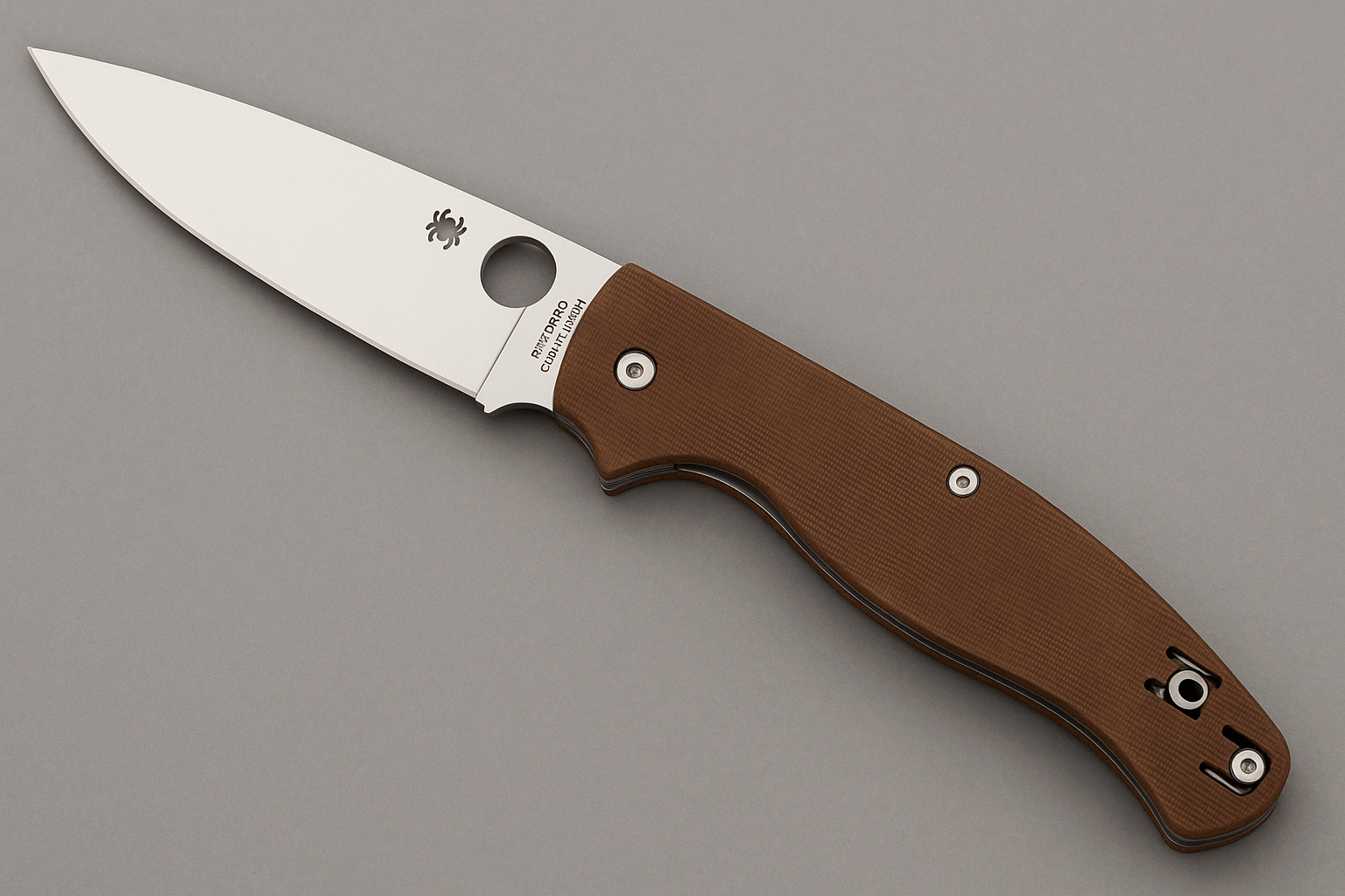 SPYDERCO NATIVE CHIEF C244MPCW2 | CPM - CRUWEAR BLADE & BROWN CANVAS MICARTA HANDLE FOLDING KNIFE. - SRK KNIVES AND SPORTS INC