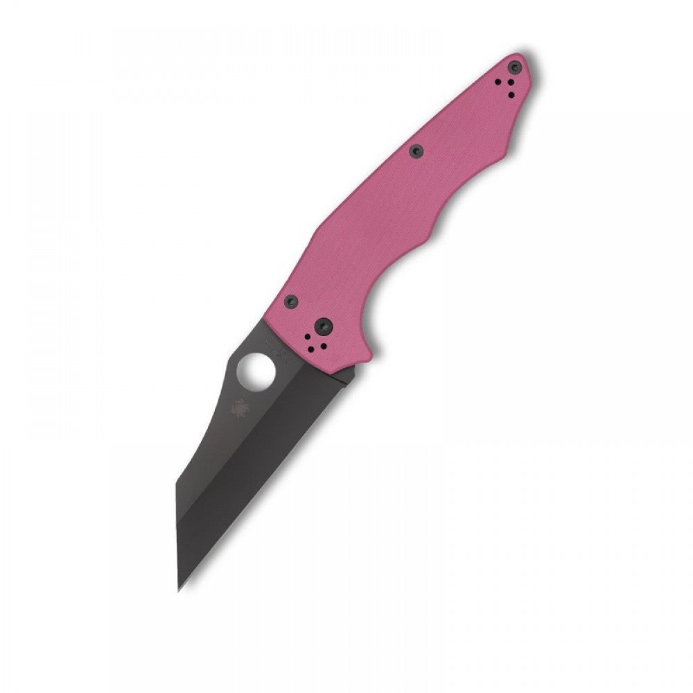 Spyderco Yojimbo 2 Sprint Run Compression Lock Folding Knife 3.125" CPM - S30V Black Plain Blade, Pink G10 Handles - C85GPNBKP2 - SRK KNIVES AND SPORTS INC