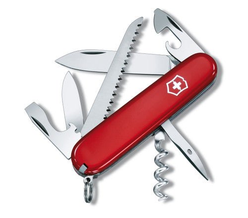 SWISS ARMY VICTORINOX 1.3613 RED CAMPER MULTI FUNCTION POCKET KNIFE. - S&R KNIVES INC