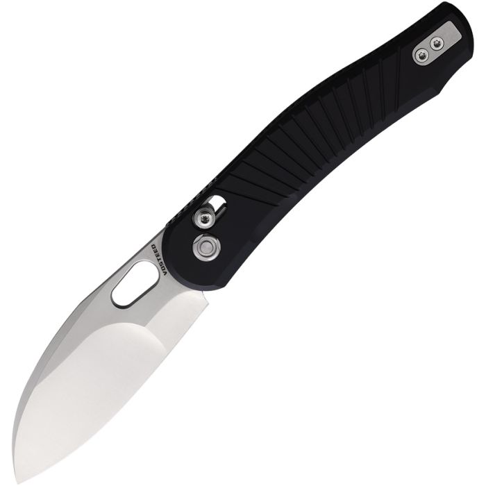 VOSTEED VOSA1002 MOREL CROSSBAR LOCK N690 STEEL BLACK ALUMINIUM HANDLE FOLDING KNIFE. - S&R KNIVES INC