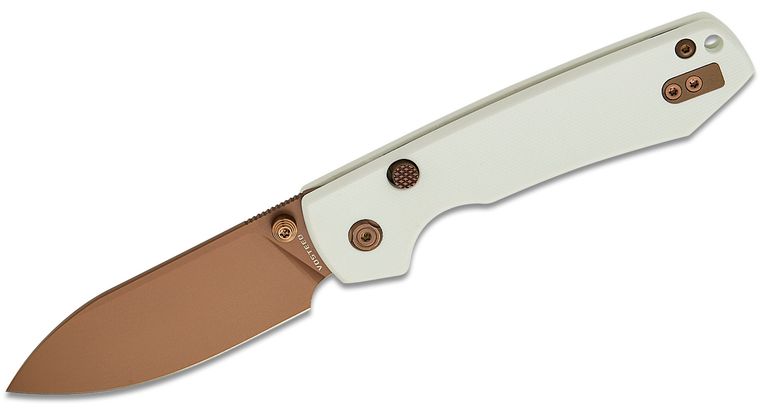 VOSTEED VOSA2913 A2913 RACCOON TOP LINERLOCK WHITE G10 HANDLE 14C28N STEEL FOLDING KNIFE. - SRK KNIVES AND SPORTS INC