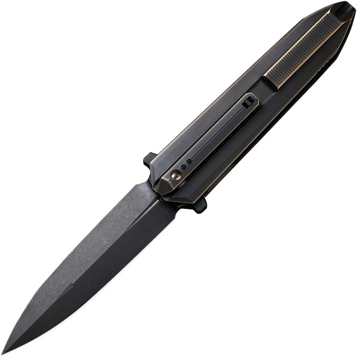 WE KNIVES WE220321 DIATOMIC FRAMELOCK BRONZ CPM - 20CV STEEL BRONZE TI HANDLE FOLDING KNIFE. - S&R KNIVES INC
