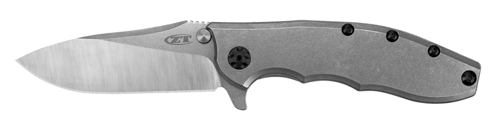 Zero Tolerance 0562TI 0562TIMAG Hinderer Flipper Knife 3.5" CPM - MagnaCut Satin/Stonewashed Plain Blade, Titanium Handles, Frame Lock - SRK KNIVES AND SPORTS INC