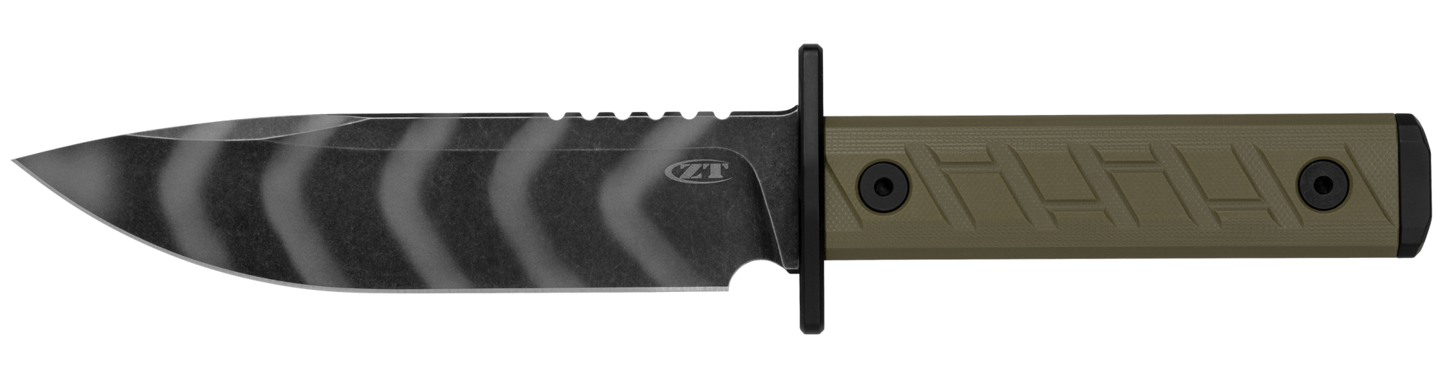 ZERO TOLERANCE ZT0006 CPM - 3V TIGER STRIPE BLADE OLIVE G10 HANDLE FIXED BLADE KNIFE KYDEX SHEATH USA MADE - S&R KNIVES INC