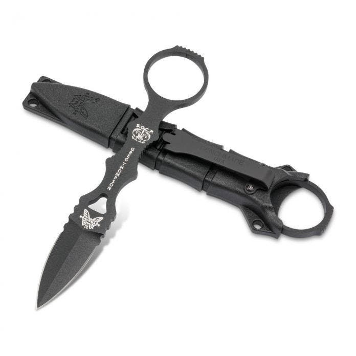 BENCHMADE 173BK SOCP DAGGER – 440C COATED DOUBLE - EDGE BLADE, INJECTION MOLDED SHEATH, MOLLE® COMPATIBLE, MADE IN USA - S&R KNIVES INC