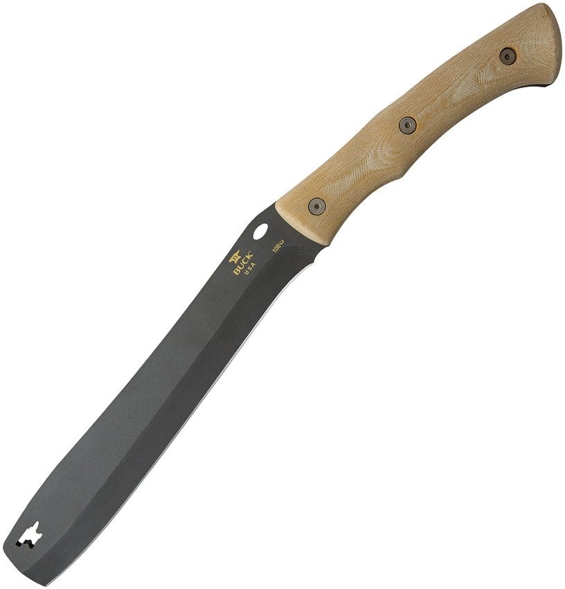 BUCK 12247 108BRS1 COMPADRE FROE 5160 CARBON STEEL FIXED BLADE KNIFE WITH SHEATH - S&R KNIVES INC