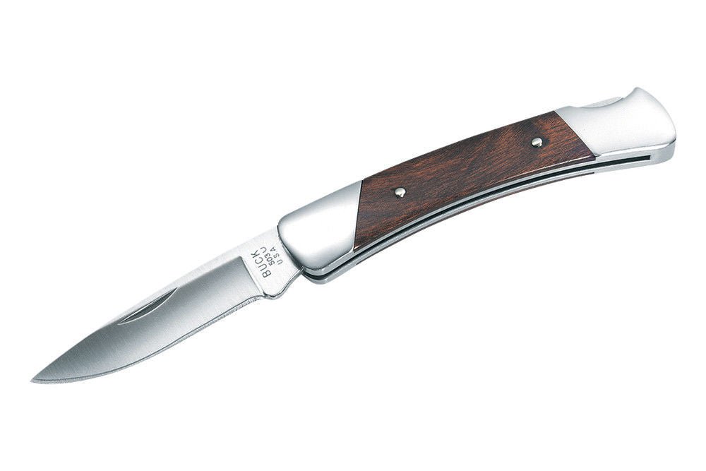 BUCK 503 503RWS PRINCE WOOD HANDLE PLAIN EDGE FOLDING KNIFE - S&R KNIVES INC