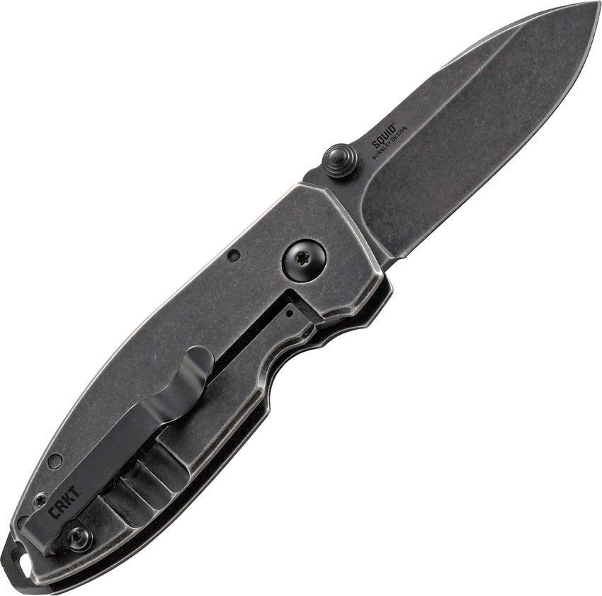 CRKT 2490KS SQUID STONE WASH LUCAS BURNLEY PLAIN EDGE FOLDING KNIFE - S&R KNIVES INC