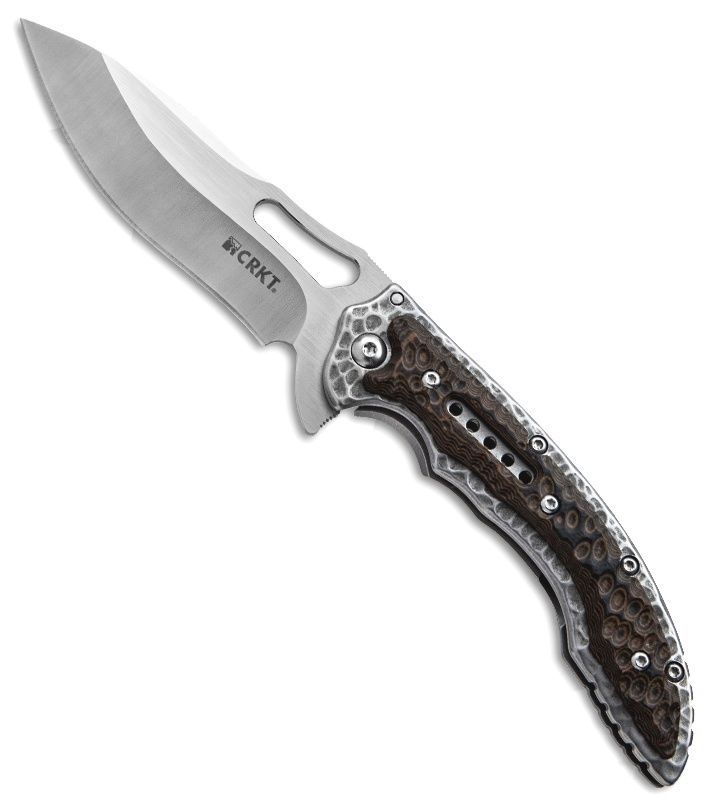 CRKT 5460 IKOMA FOSSIL SMALL PLAIN EDG FOLDING KNIFE - S&R KNIVES INC