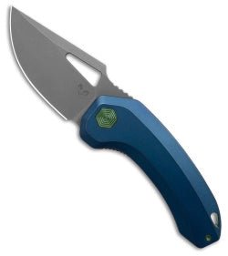 DAMNED DESIGNS DMN015XLTBL DJINN LINERLOCK BLUE TI CPM S35VN STEEL FOLDING KNIFE. - S&R KNIVES INC