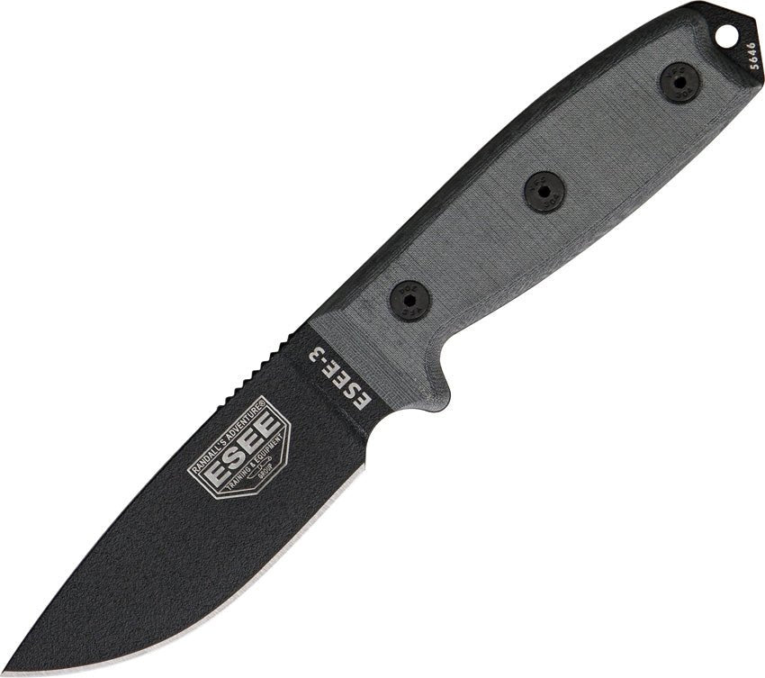 ESEE RAT CUTLERY ESEE - 3P ESEE3P FIXED BLADE KNIFE WITH MOLDED SHEATH SYSTEM. - S&R KNIVES INC