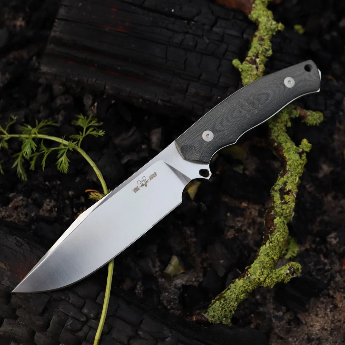 GIANT MOUSE ACE KNIVES GMF4 - DB MICARTA HANDLE N690 STEEL FIXED BLADE KNIFE W/SHEATH - S&R KNIVES INC