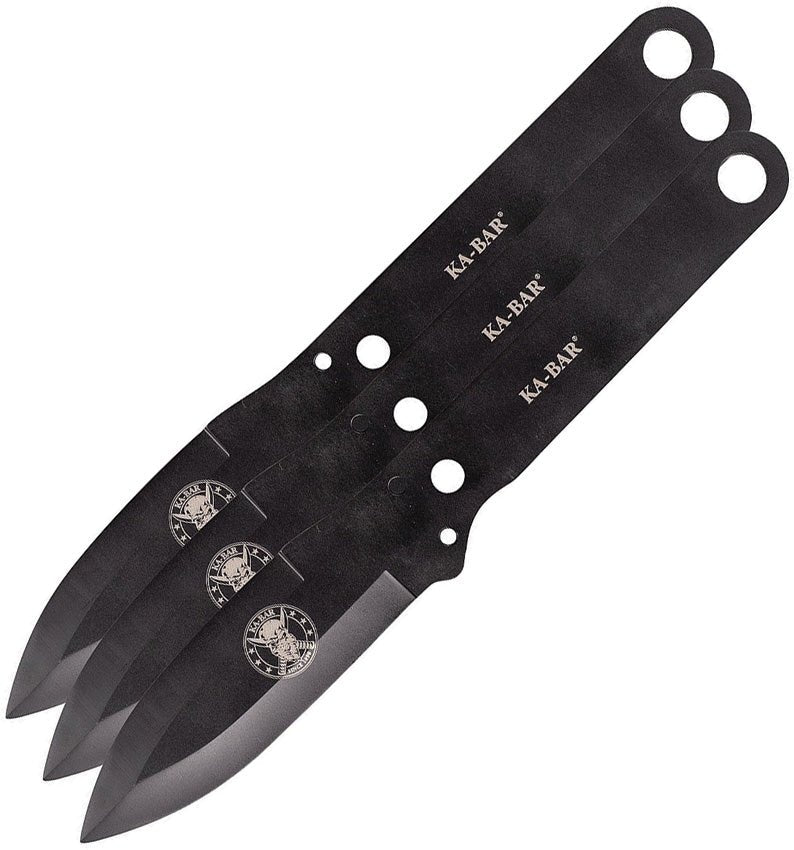 KABAR 1121 KNIFE SET OF 3 3CR13 STEEL FIXED BLADE KNIFE WITH SHEATH - S&R KNIVES INC