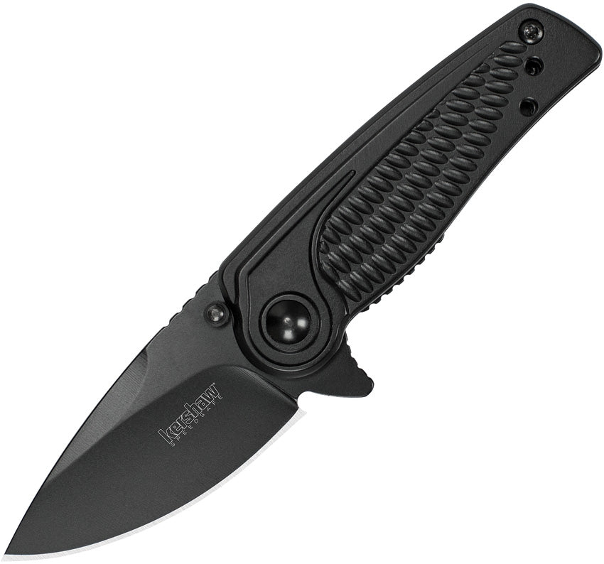 KERSHAW 1313BLK SPOKE LINERLOCK ASSISTED ALL BLACK FOLDING KNIFE. - S&R KNIVES INC