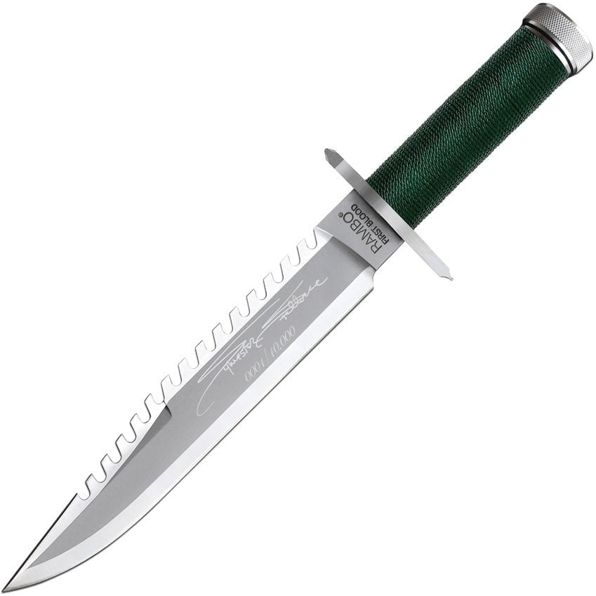 RAMBO FIRST BLOOD PART I RB9293 SYLVESTER STALLONE SIG EDITION KNIFE W/SHEATH - S&R KNIVES INC